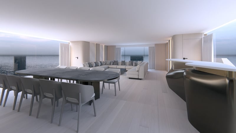 Salon dining and lounge looking forward