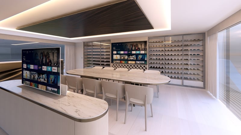 Salon bar and dining counter