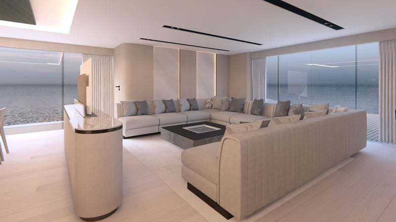 Salon lounge with sea views
