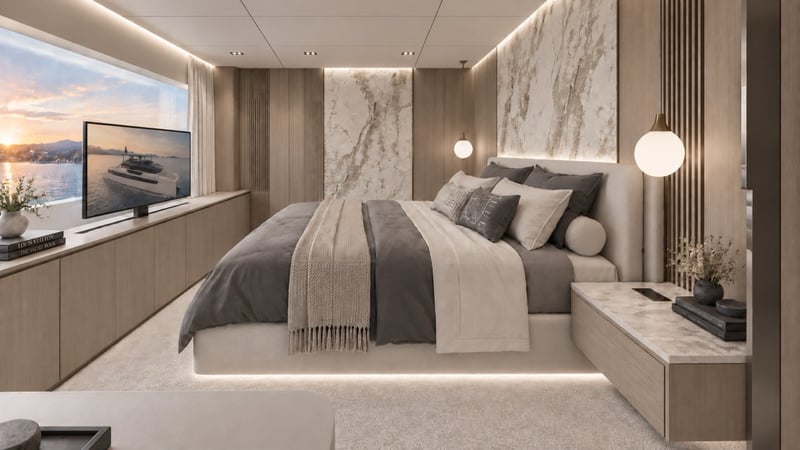 VIP cabin bed and bedside lighting