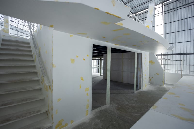 Deck staircase and superstructure under construction at the Rayong yard